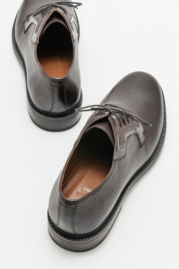 Kahve deri erkek günlük ayakkabı, günlük kullanım için - Elle Shoes