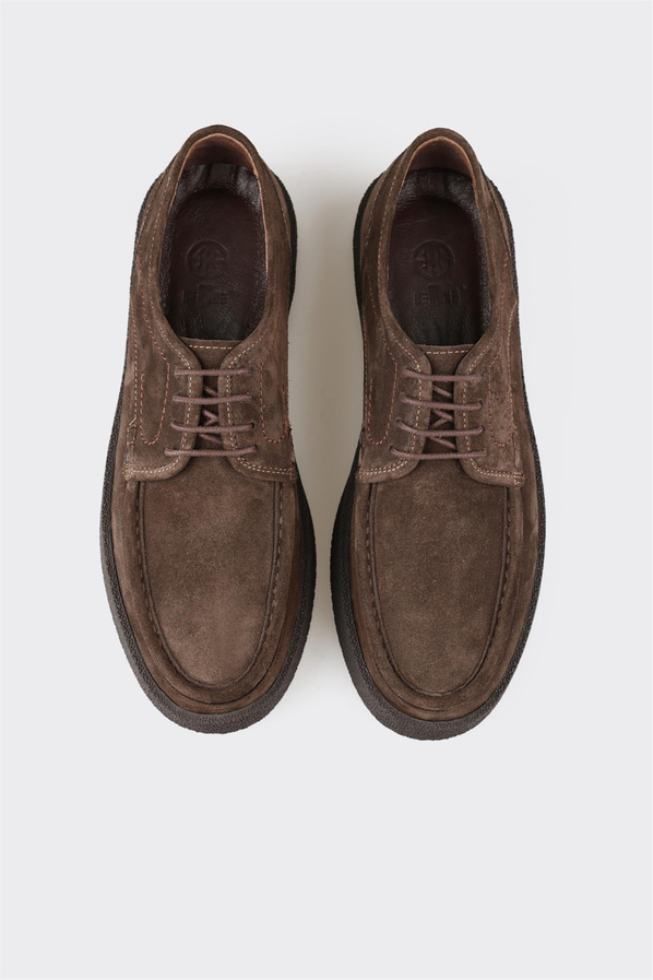 Kahve deri erkek günlük ayakkabı, günlük kullanım için - Elle Shoes