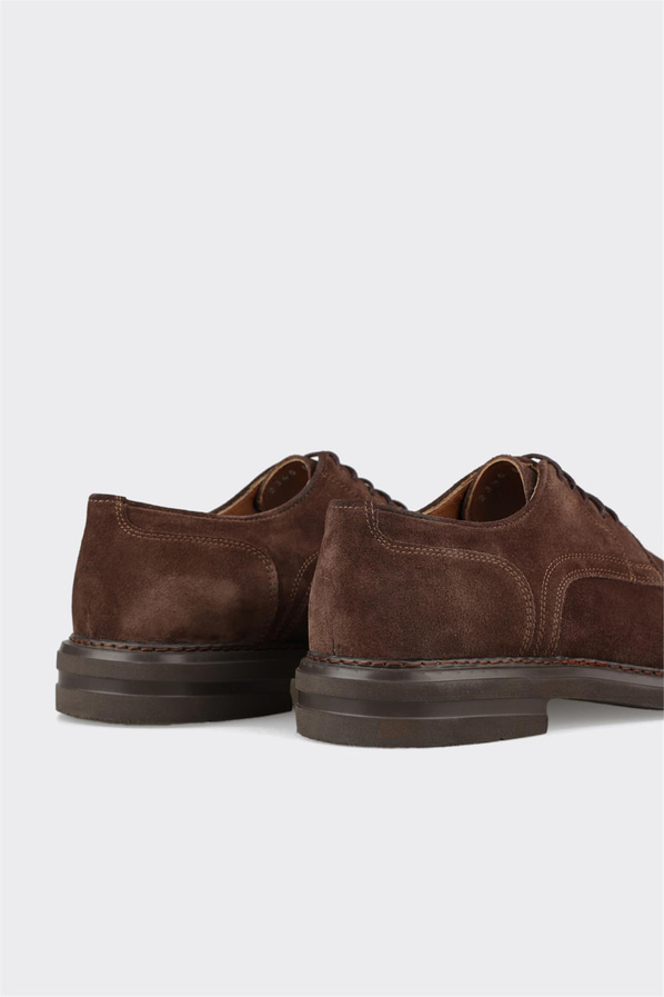 Kahve deri ve süet erkek günlük ayakkabı, günlük kullanım için - Elle Shoes