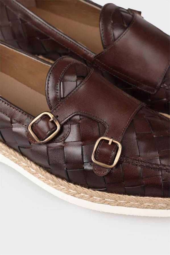 Kahve deri erkek günlük ayakkabı, günlük kullanım için - Elle Shoes
