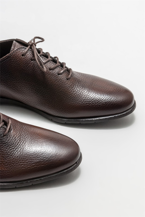 Kahve deri erkek günlük ayakkabı, günlük kullanım için - Elle Shoes