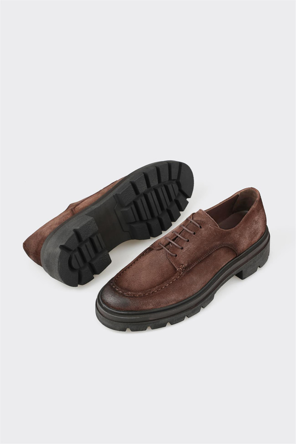 Kahve deri erkek günlük ayakkabı, günlük kullanım için - Elle Shoes
