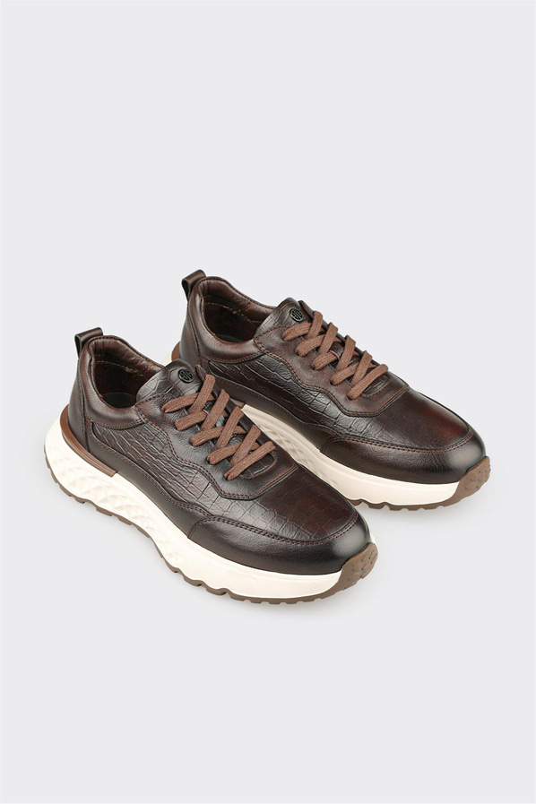 Kahve Deri Erkek Günlük Ayakkabı
