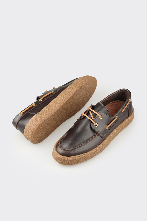 Kahve Deri Erkek Günlük Ayakkabı