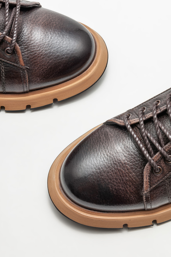 Kahve deri erkek günlük ayakkabı, günlük kullanım için - Elle Shoes