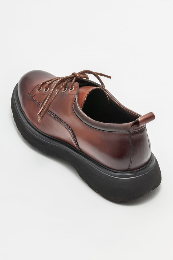 Kahve deri erkek günlük ayakkabı, günlük kullanım için - Elle Shoes