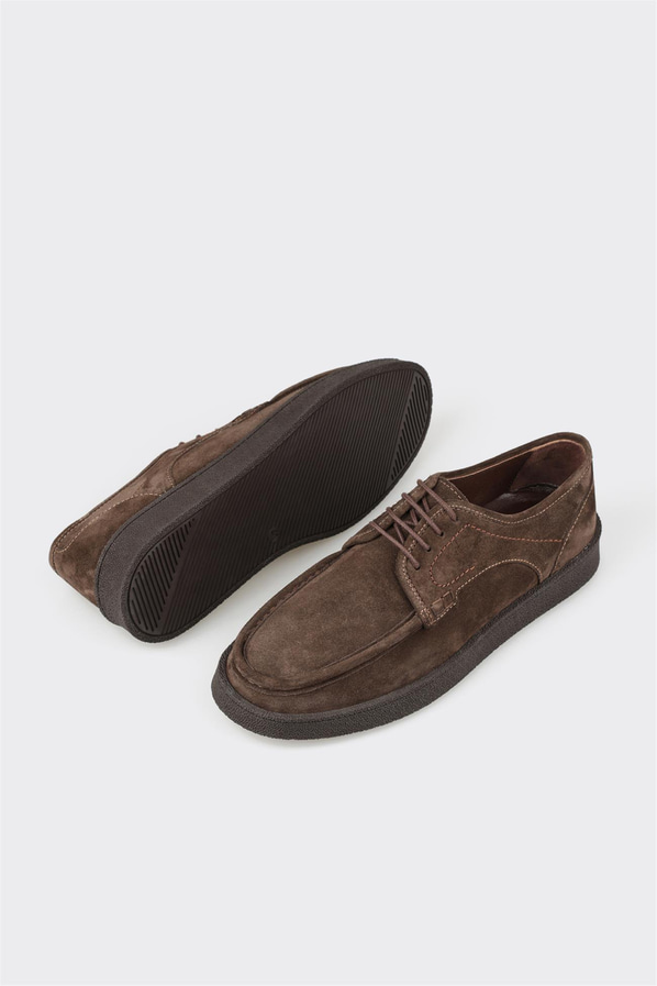 Kahve deri erkek günlük ayakkabı, günlük kullanım için - Elle Shoes