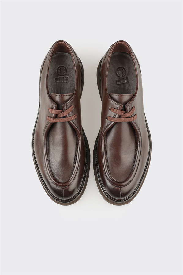 Kahve deri erkek günlük ayakkabı, günlük kullanım için - Elle Shoes