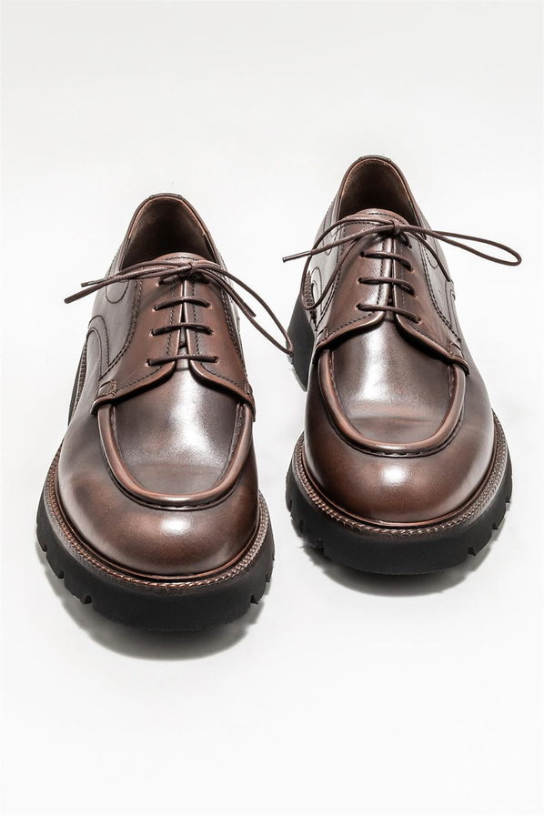 Kahve deri kalın tabanlı erkek günlük ayakkabı, rahat kullanım için - Elle Shoes