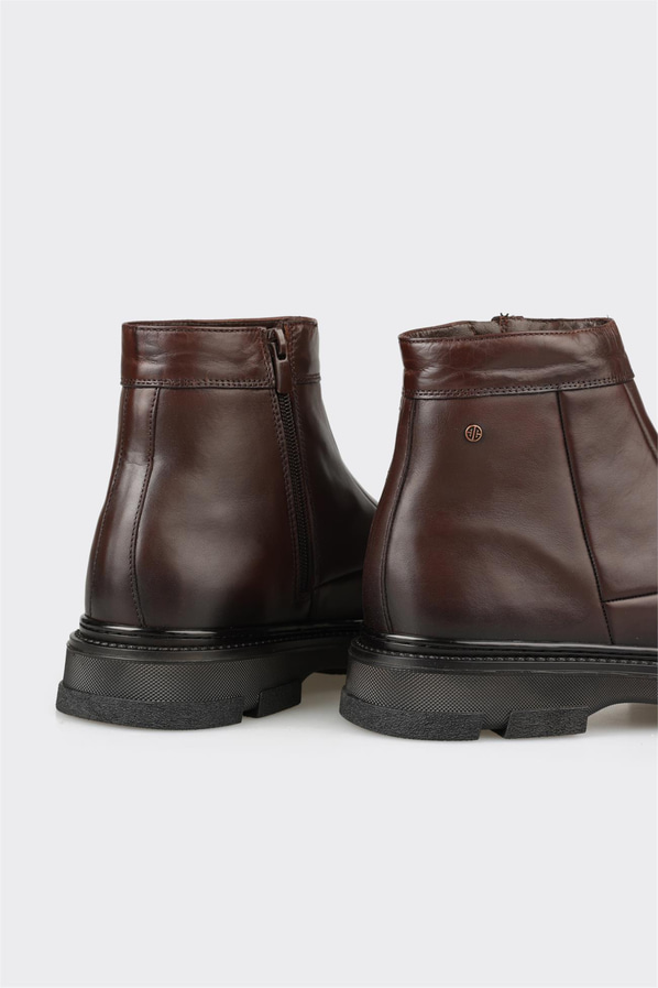 Kahve deri erkek günlük bot, rahat kullanım için - Elle Shoes