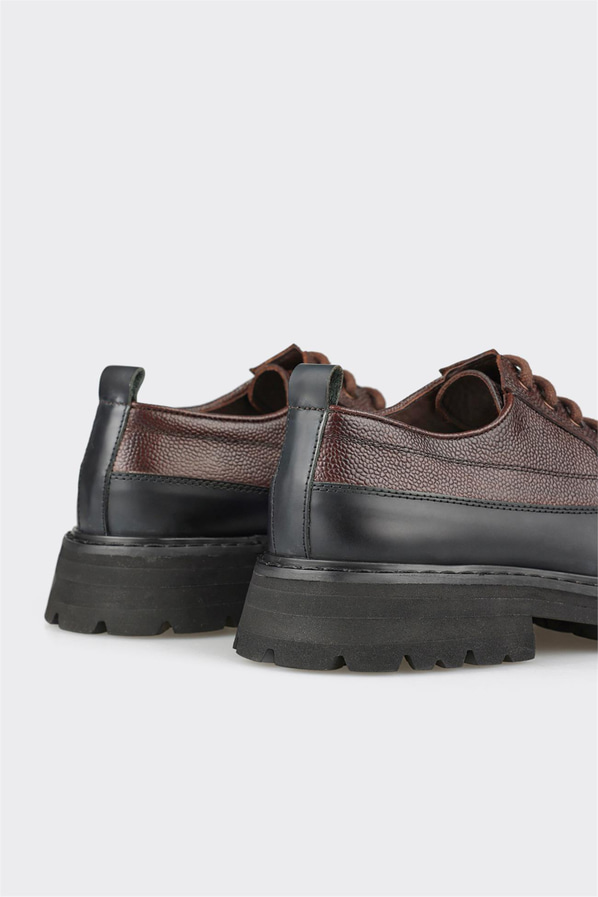Kahve deri erkek günlük ayakkabı, günlük kullanım için - Elle Shoes
