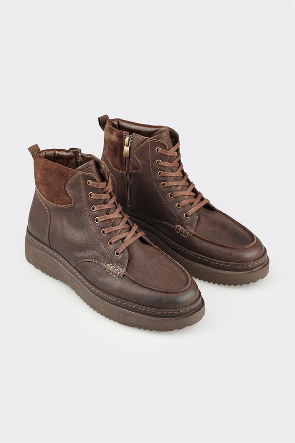 Kahve Deri Erkek Günlük Bot