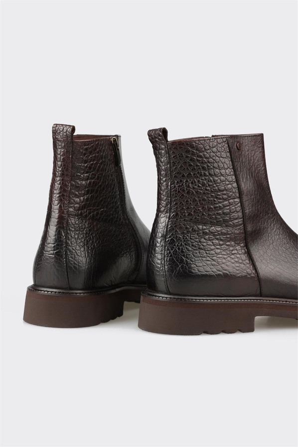 Kahve deri erkek günlük bot, rahat kullanım için - Elle Shoes