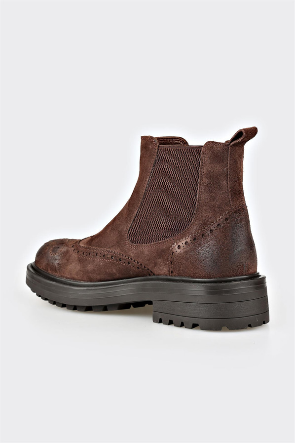 Kahve deri erkek günlük bot, günlük kullanım için - Elle Shoes