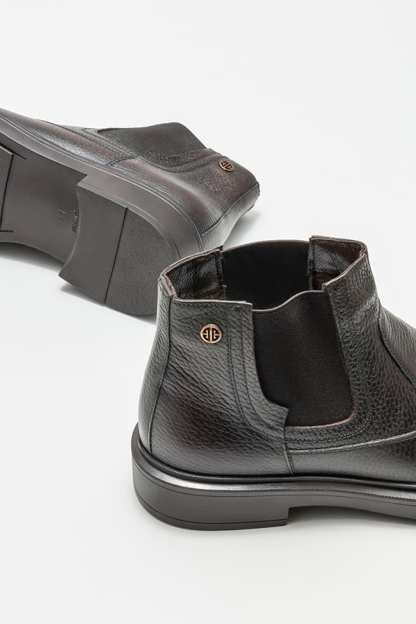 Kahve deri erkek günlük bot, rahat kullanım için - Elle Shoes