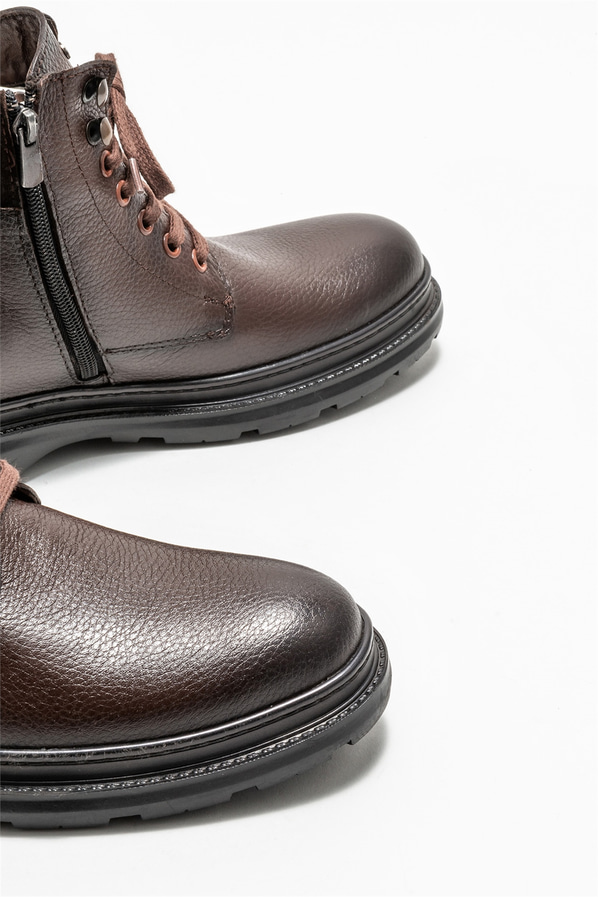 Kahve deri erkek günlük bot, günlük kullanım için - Elle Shoes