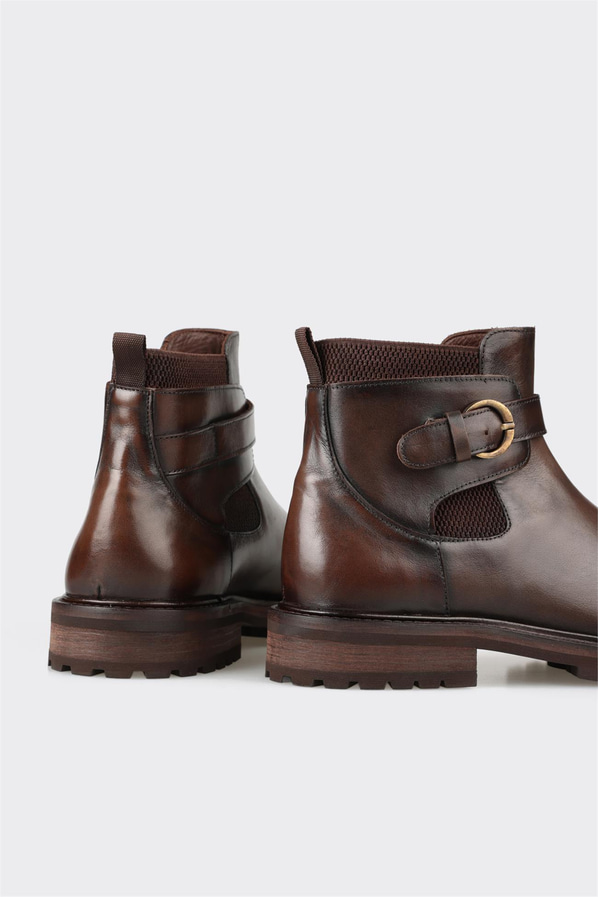 Kahve deri erkek günlük bot, rahat kullanım için - Elle Shoes
