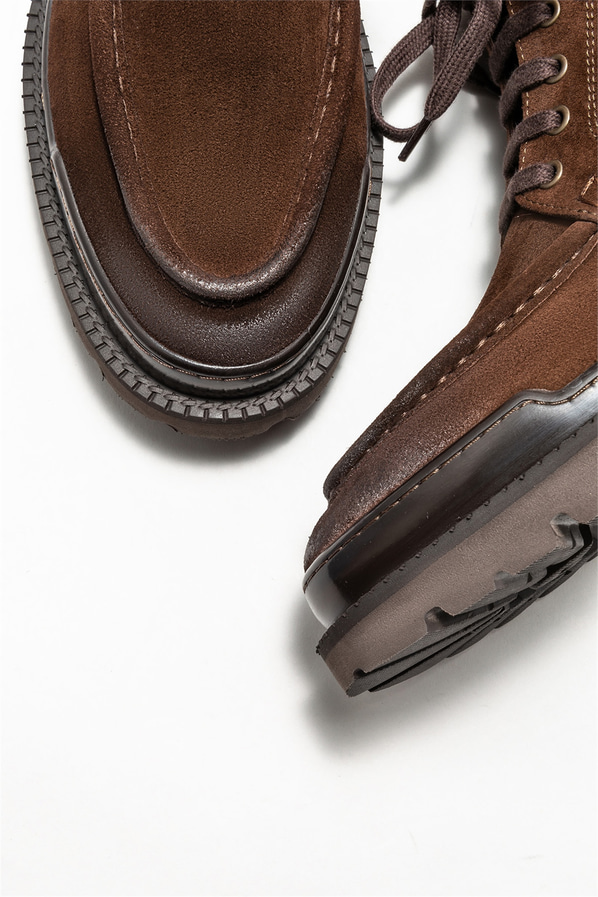 Kahve deri erkek günlük bot, günlük kullanım için - Elle Shoes