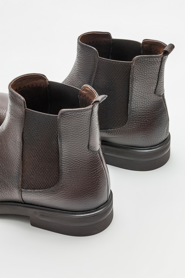 Kahve deri erkek günlük bot, günlük kullanım için - Elle Shoes