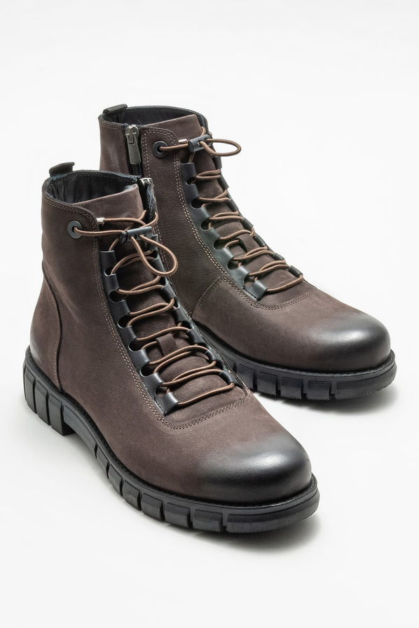 Kahve deri erkek günlük bot, günlük kullanım için - Elle Shoes