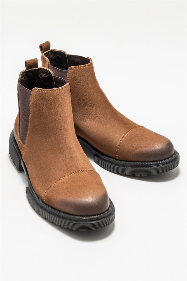 Kahve deri erkek günlük bot, günlük kullanım için - Elle Shoes