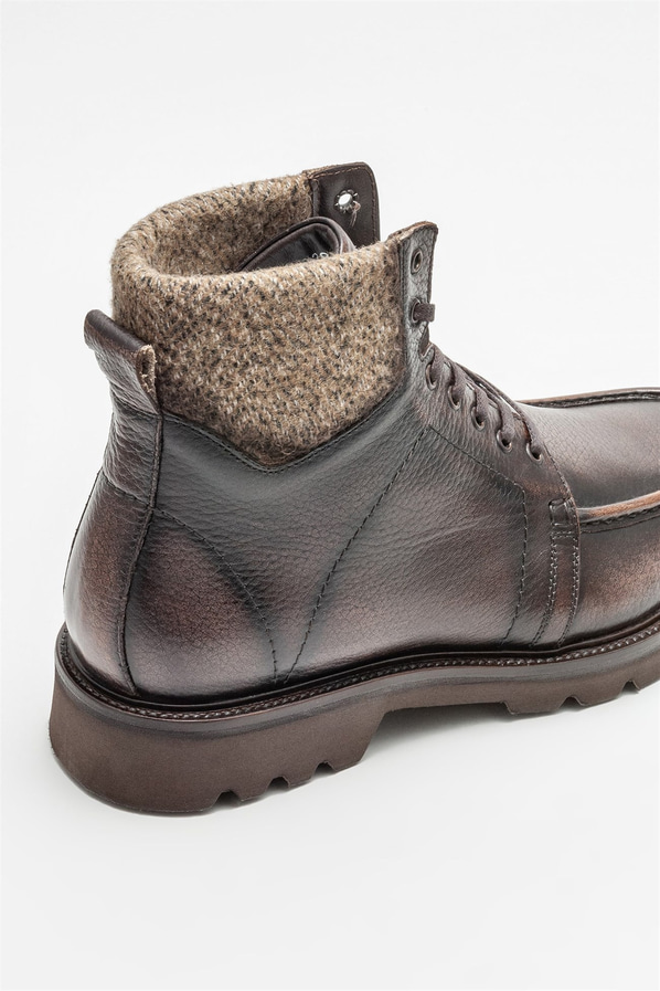Kahve deri erkek günlük bot, günlük kullanım için - Elle Shoes