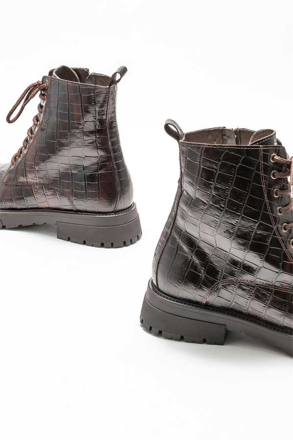 Kahve deri erkek günlük bot, günlük kullanım için - Elle Shoes