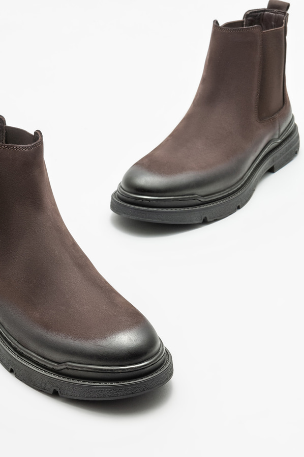 Kahve deri erkek günlük bot, günlük kullanım için - Elle Shoes