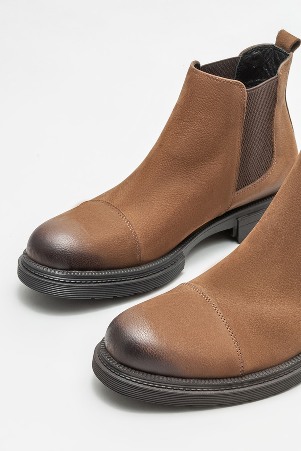 Kahve deri erkek günlük bot, günlük kullanım için - Elle Shoes