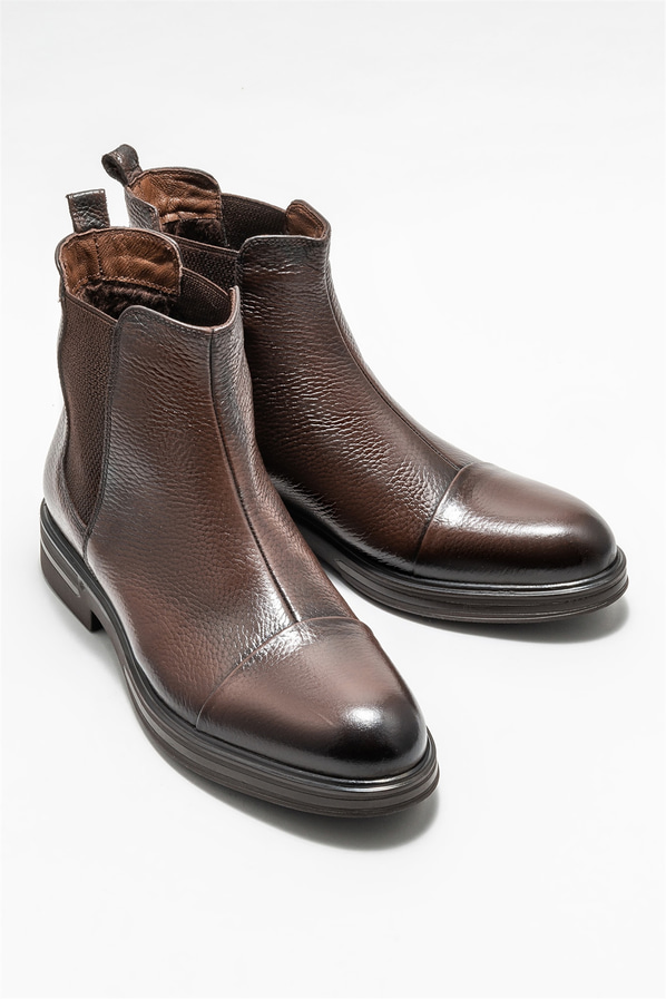 Kahve deri erkek günlük bot, günlük kullanım için - Elle Shoes