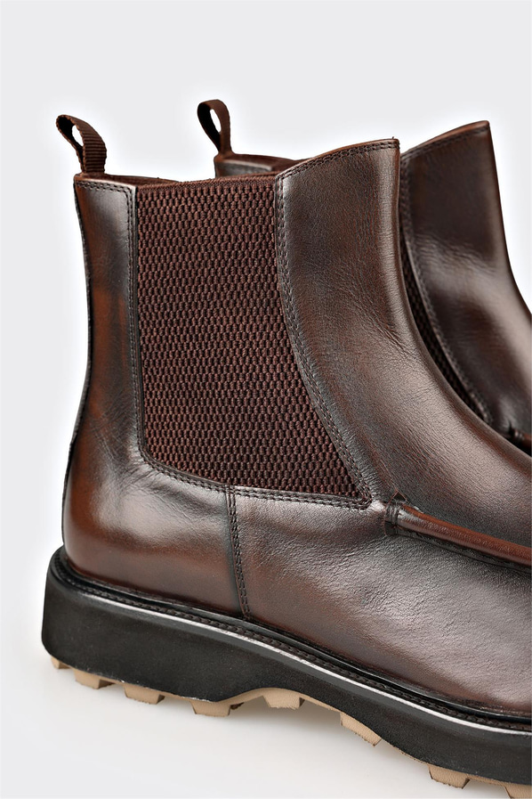 Kahve deri erkek günlük bot, rahat kullanım için - Elle Shoes