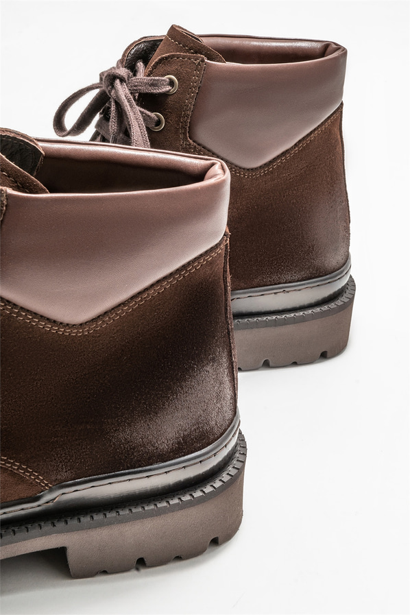Kahve deri erkek günlük bot, günlük kullanım için - Elle Shoes
