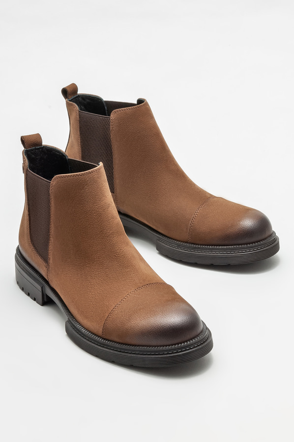 Kahve deri erkek günlük bot, günlük kullanım için - Elle Shoes