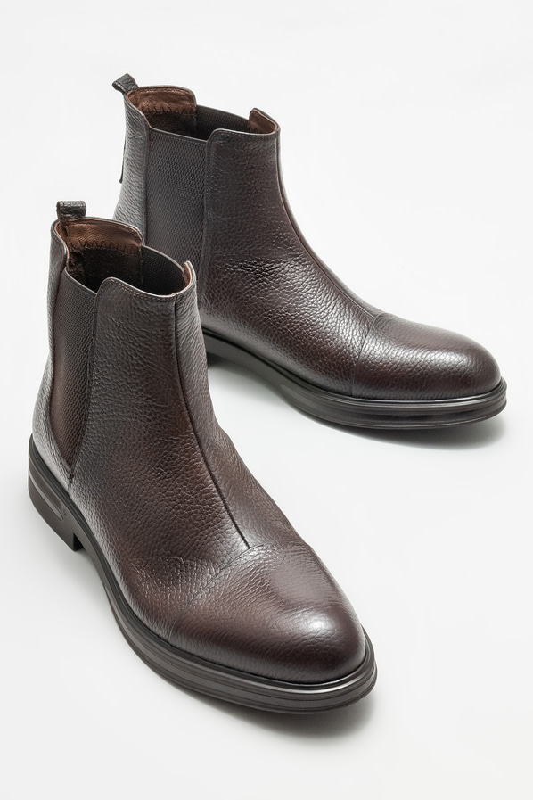 Kahve deri erkek günlük bot, günlük kullanım için - Elle Shoes