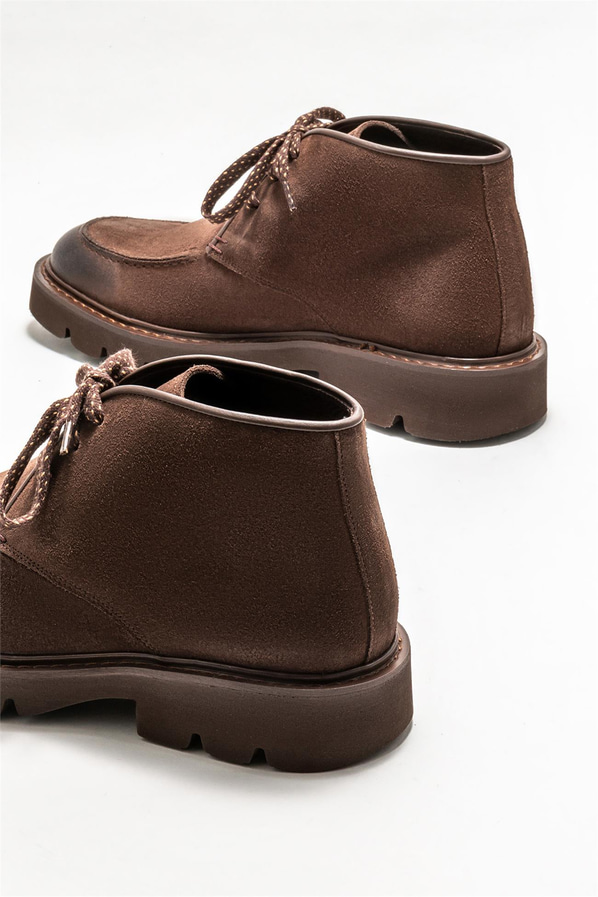 Kahve deri erkek günlük bot, günlük kullanım için - Elle Shoes