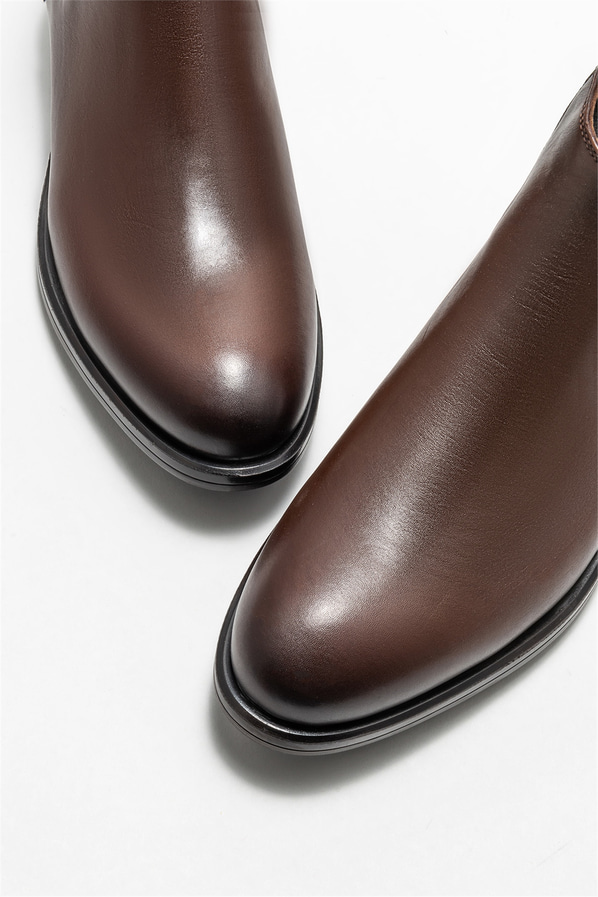 Kahve deri erkek günlük bot, günlük kullanım için - Elle Shoes