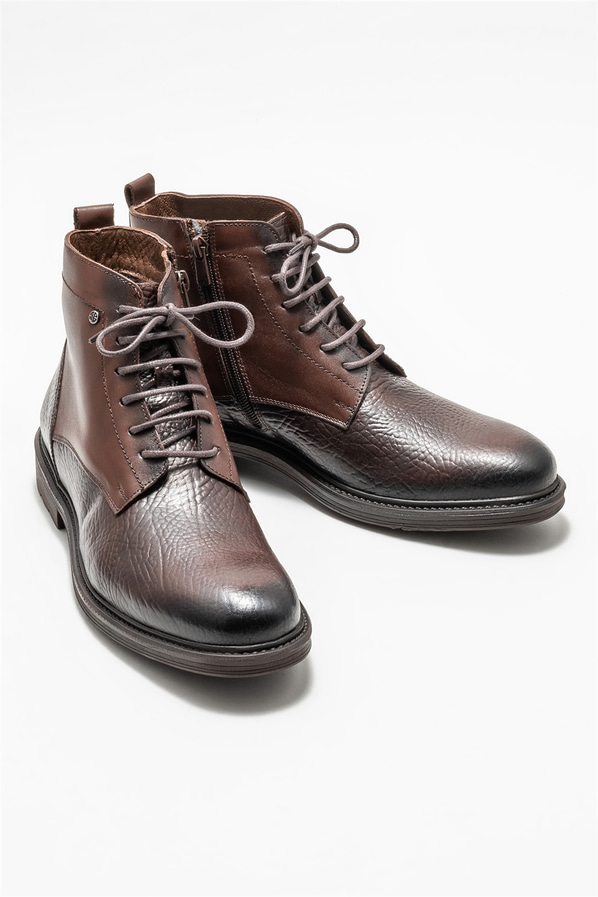 Kahve deri erkek günlük bot, günlük kullanım için - Elle Shoes