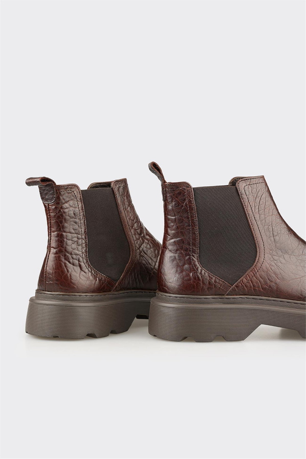 Kahve Deri Erkek Günlük Bot