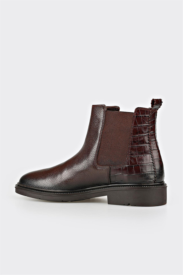 Kahve deri erkek günlük bot, günlük kullanım için - Elle Shoes