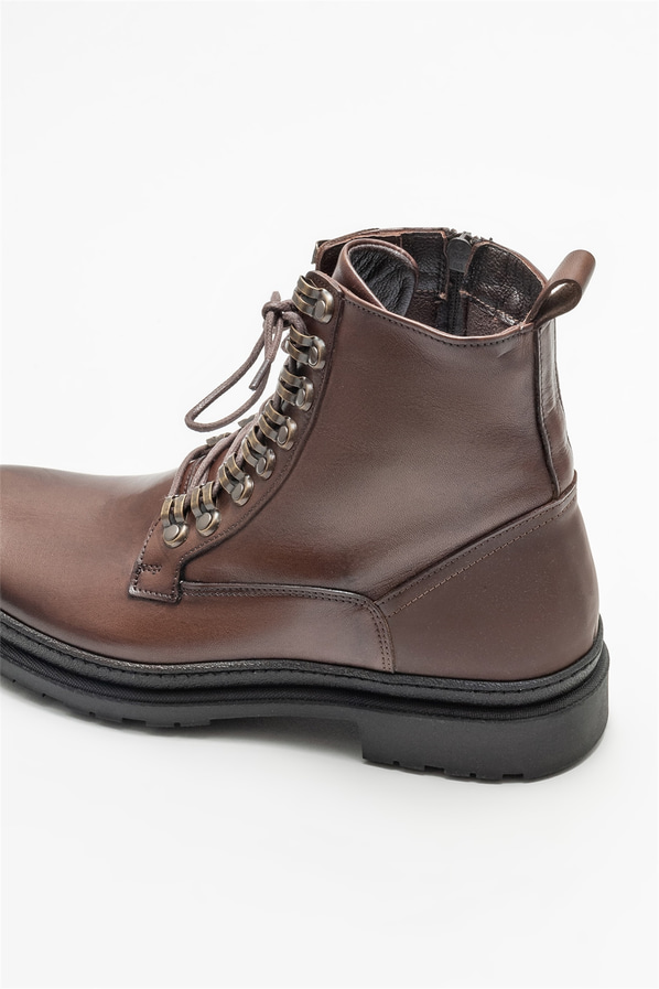 Kahve deri erkek günlük bot, günlük kullanım için - Elle Shoes