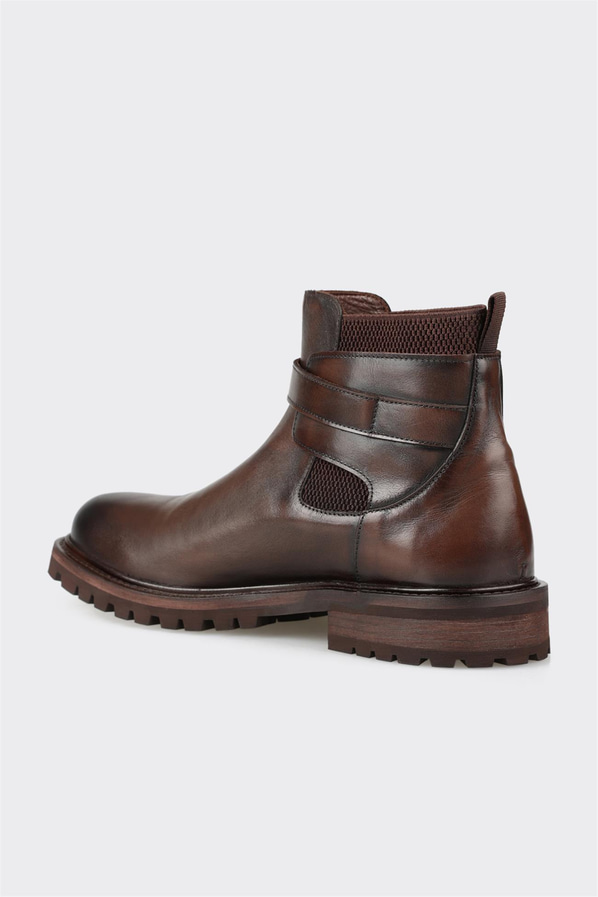 Kahve deri erkek günlük bot, rahat kullanım için - Elle Shoes