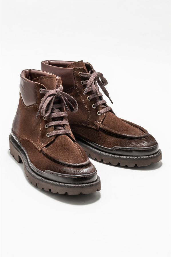 Kahve deri erkek günlük bot, günlük kullanım için - Elle Shoes