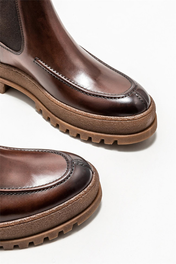 Kahve deri erkek günlük bot, günlük kullanım için - Elle Shoes