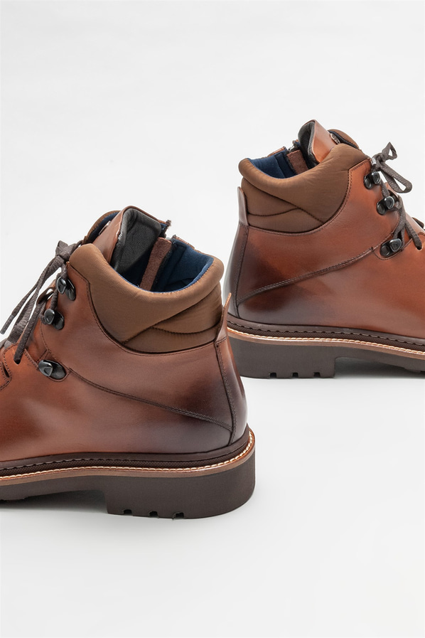 Kahve deri erkek günlük bot, günlük kullanım için - Elle Shoes