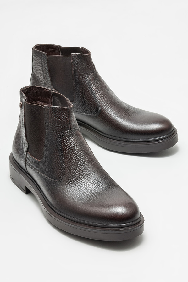 Kahve deri erkek günlük bot, rahat kullanım için - Elle Shoes
