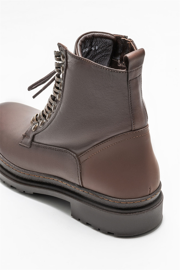 Kahve deri erkek günlük bot, günlük kullanım için - Elle Shoes