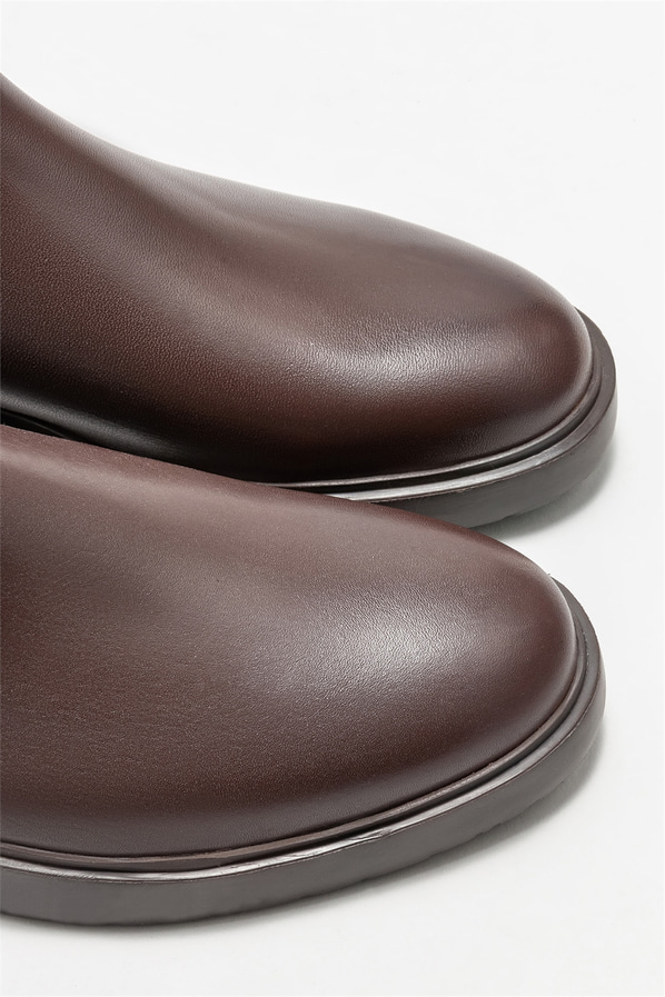 Kahve deri erkek günlük bot, günlük kullanım için - Elle Shoes