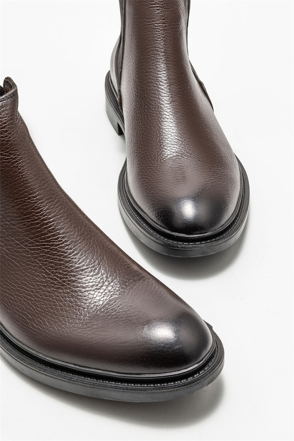 Kahve deri erkek günlük bot, günlük kullanım için - Elle Shoes