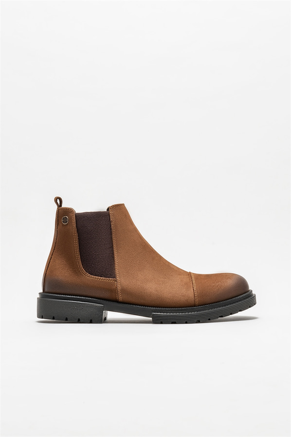 Kahve deri erkek günlük bot, günlük kullanım için - Elle Shoes