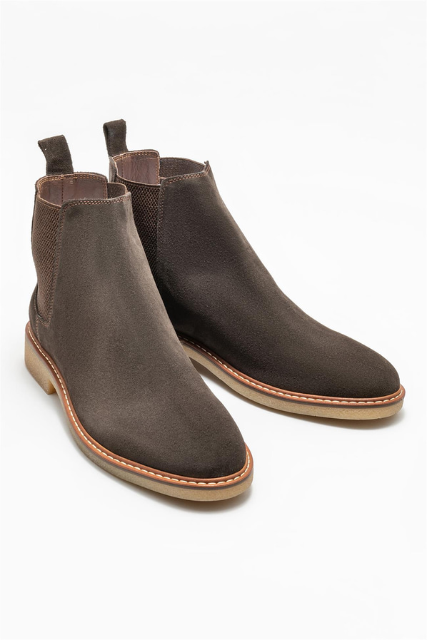 Kahve deri erkek günlük bot, günlük kullanım için - Elle Shoes
